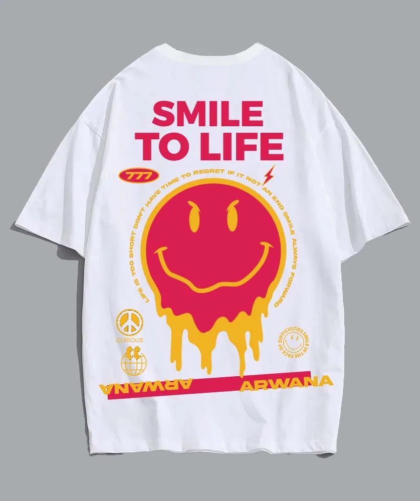 Smile to Life Oversized T-shirts for Men - Arwana Online-Store